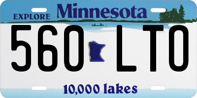 MN license plate 560LTO