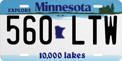 MN license plate 560LTW