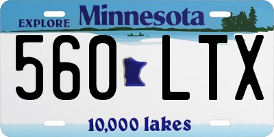 MN license plate 560LTX