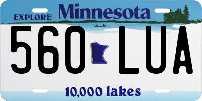 MN license plate 560LUA