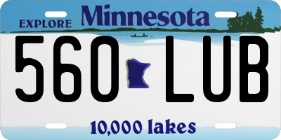 MN license plate 560LUB