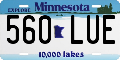 MN license plate 560LUE