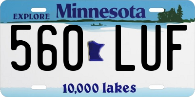 MN license plate 560LUF