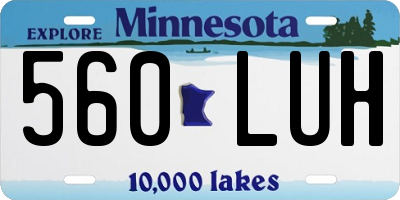 MN license plate 560LUH