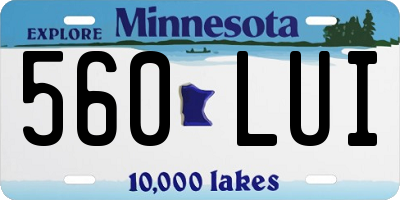 MN license plate 560LUI