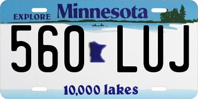 MN license plate 560LUJ