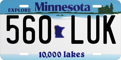 MN license plate 560LUK
