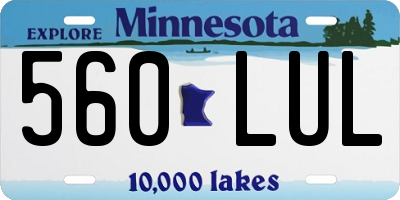 MN license plate 560LUL