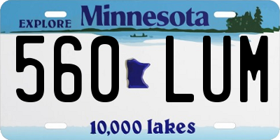 MN license plate 560LUM