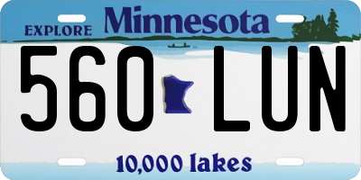 MN license plate 560LUN