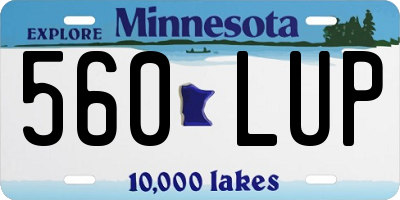 MN license plate 560LUP