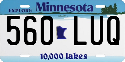 MN license plate 560LUQ