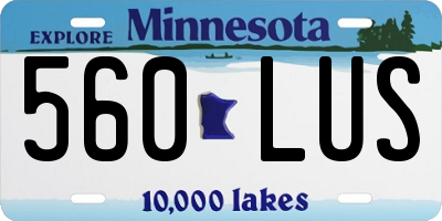 MN license plate 560LUS