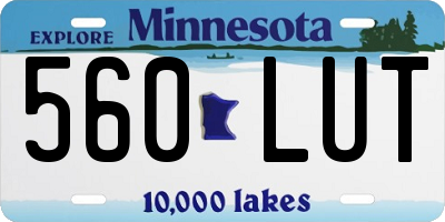 MN license plate 560LUT