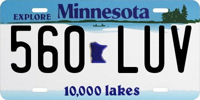 MN license plate 560LUV