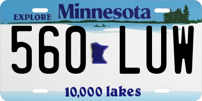 MN license plate 560LUW