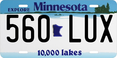 MN license plate 560LUX