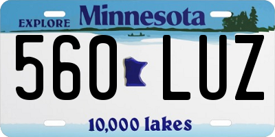 MN license plate 560LUZ