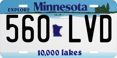 MN license plate 560LVD