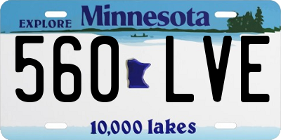 MN license plate 560LVE