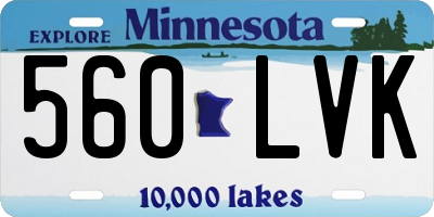 MN license plate 560LVK