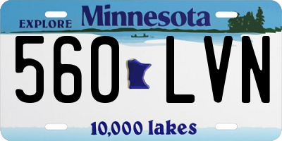 MN license plate 560LVN