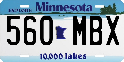 MN license plate 560MBX