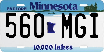 MN license plate 560MGI