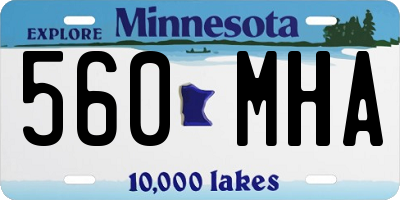 MN license plate 560MHA