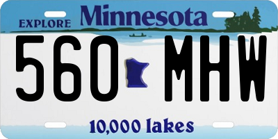 MN license plate 560MHW