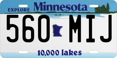 MN license plate 560MIJ