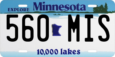 MN license plate 560MIS