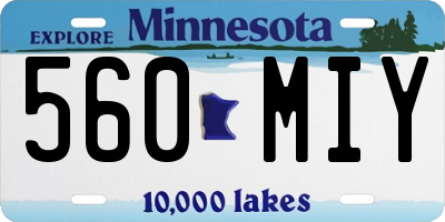 MN license plate 560MIY