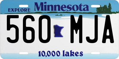 MN license plate 560MJA