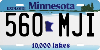 MN license plate 560MJI