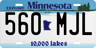 MN license plate 560MJL