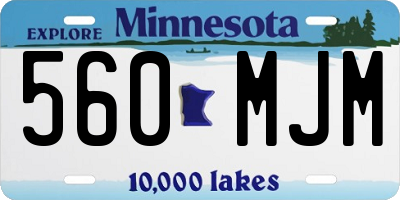 MN license plate 560MJM