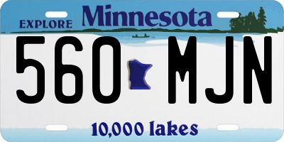 MN license plate 560MJN