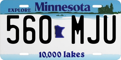 MN license plate 560MJU