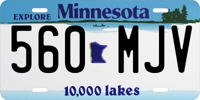 MN license plate 560MJV