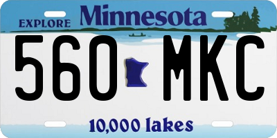 MN license plate 560MKC