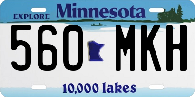 MN license plate 560MKH