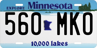 MN license plate 560MKO