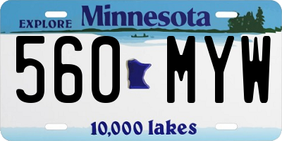 MN license plate 560MYW