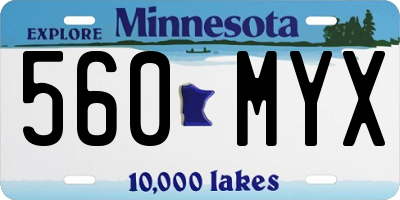 MN license plate 560MYX