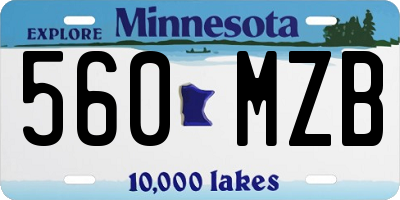 MN license plate 560MZB