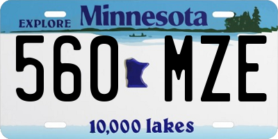 MN license plate 560MZE