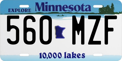 MN license plate 560MZF