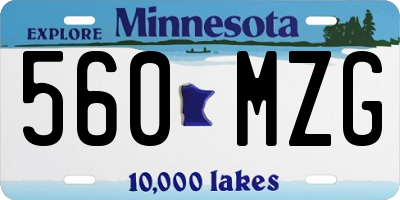 MN license plate 560MZG