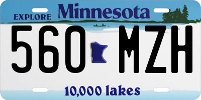 MN license plate 560MZH